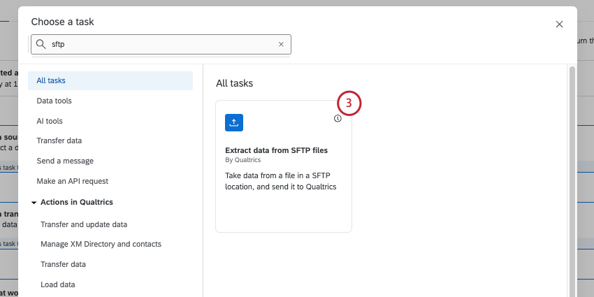 selecting the extract data from sftp files task