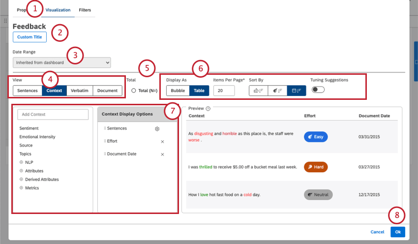 editing a feedback widget