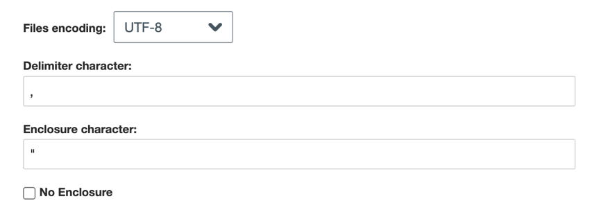 Die trennzeichengetrennten Dateioptionen