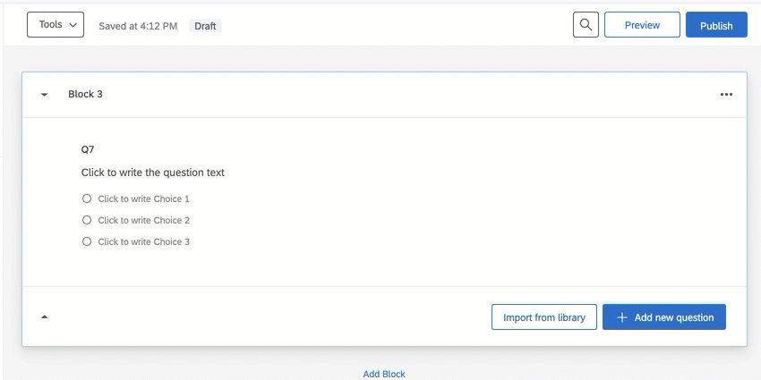 Gif showing how to click into a question and edit the text