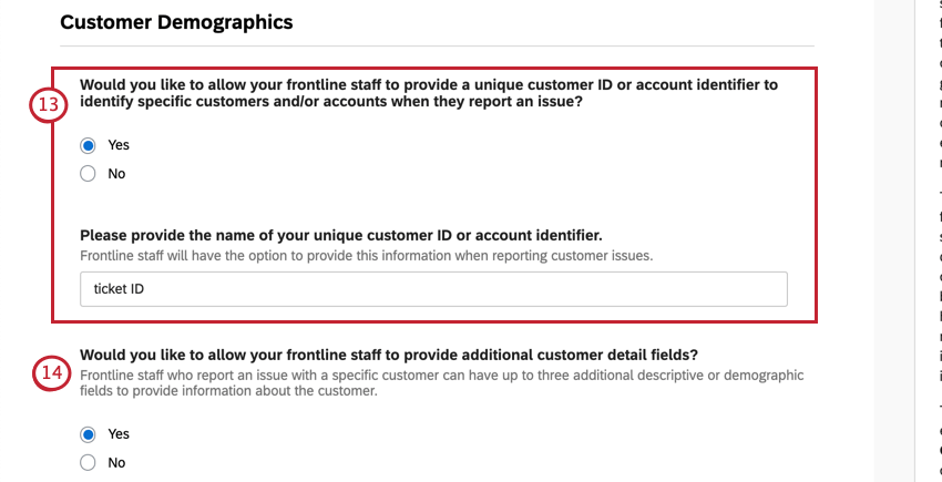 Multiple choice question, if yes, a text field pops up. Below that, another multiple choice question