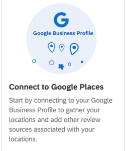La piastrella dice Connettiti a Google Places