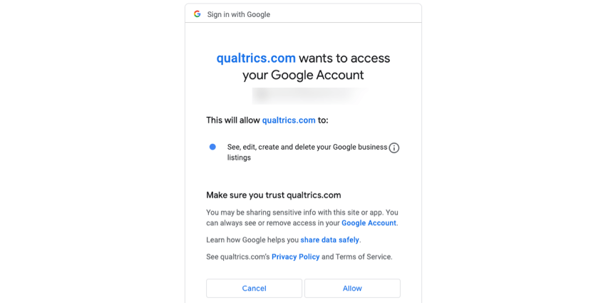 authorizing Qualtrics