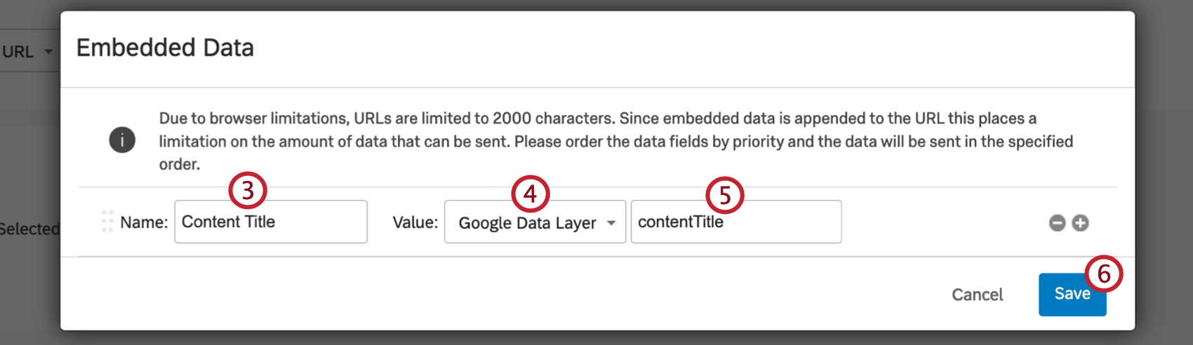 Adição de dados integrados de um valor de camada de dados do Google