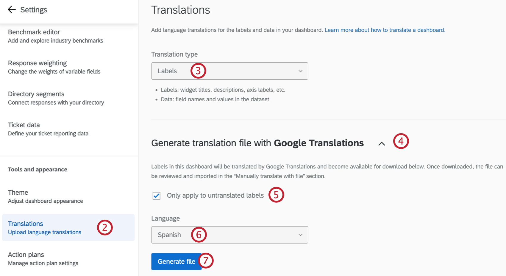 generating a translation file with google translate