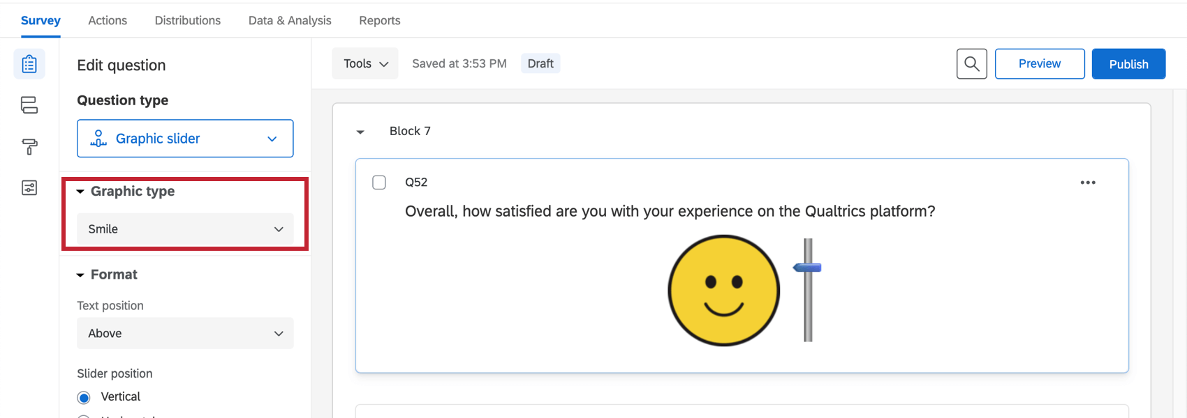 Smile graphic slider
