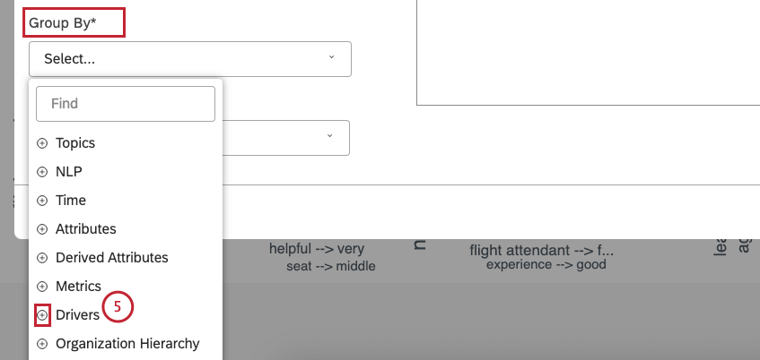 Select the driver you wish to report on from the Drivers options in the Group By menu. Click the plus ( + ) icon to view all the available Drivers options.