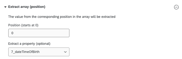 extract array position - position commence à 0 et extrait une propriété 7 underscore date heure de naissance