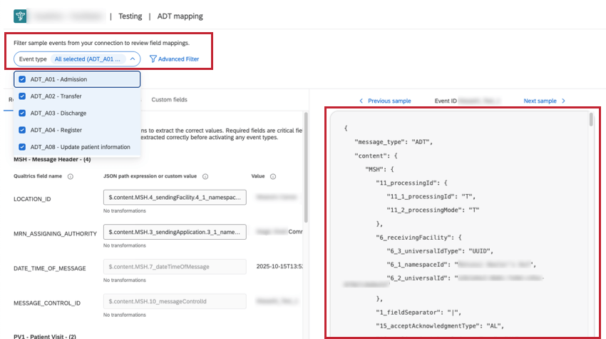 filtro mapper e modifica dellanteprima JSON visualizzata