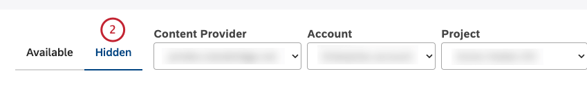 Wählen Sie die Registerkarte Ausgeblendet.