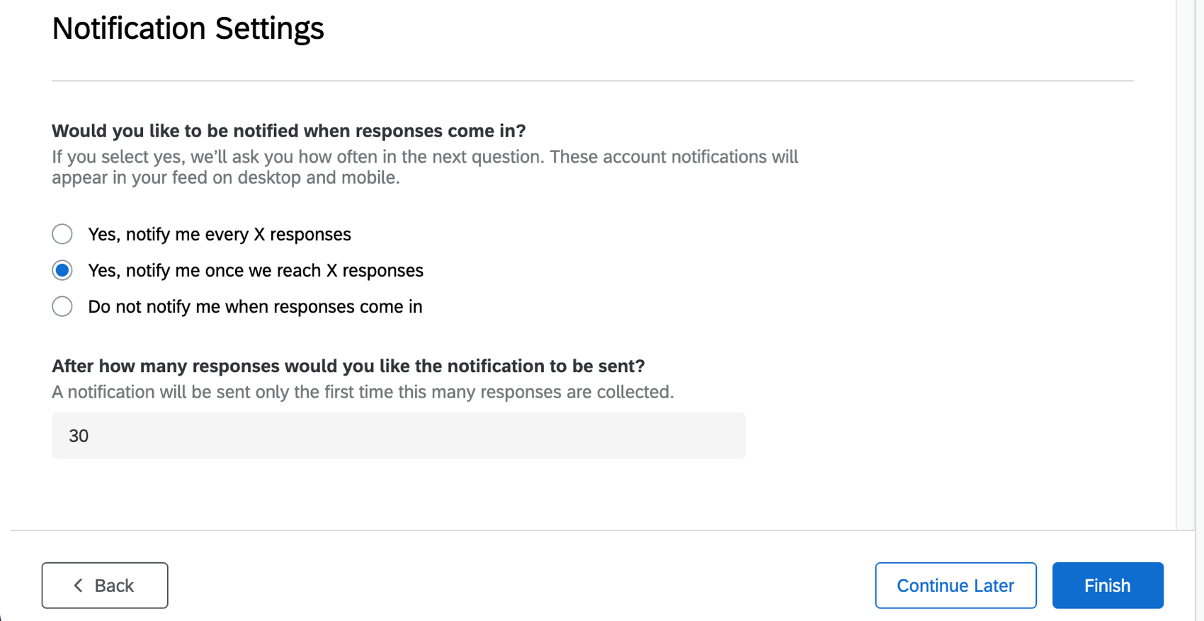 Image des paramètres de notification