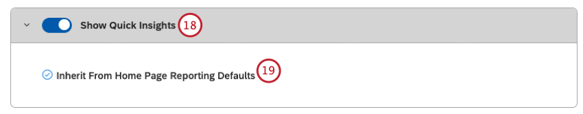afficher la section "quick insights