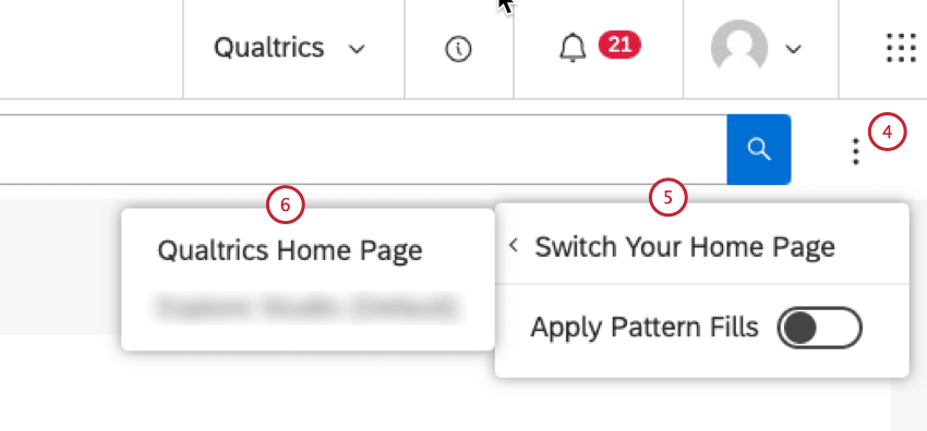 switching homepage
