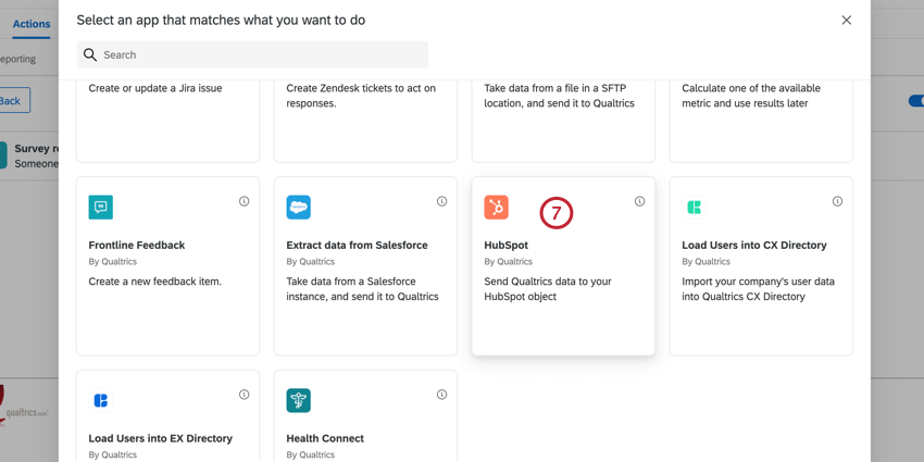 sélection de la tâche hubspot