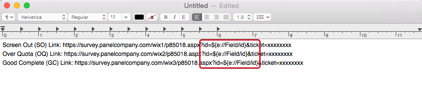 リダイレクトリンクのダミーテキストをテキストの差し込みコードに置換