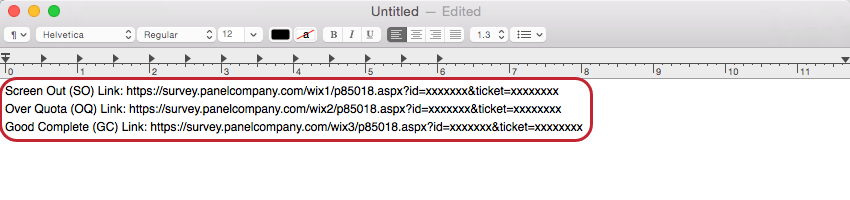 Exemple de liens de redirection avec texte fictif