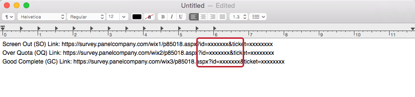 Dummy-Text für erste ID in Umleitungslink