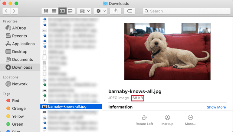 File opened in folders. This image is only 68KB, so it will upload just fine