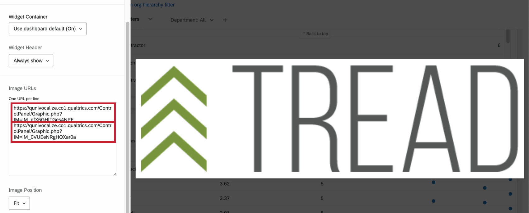 URL delle immagini per il Widget Presentazione Immagini