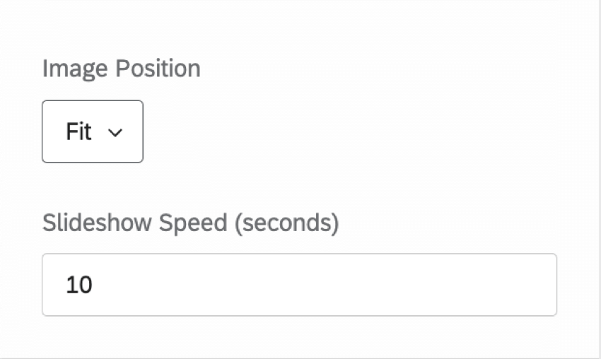Optionen Bild und Slideshow Speed