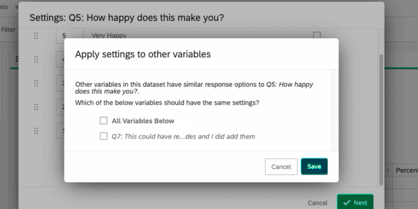 the "apply settings to other variables" popup where you select to recode other variables with your current recodes