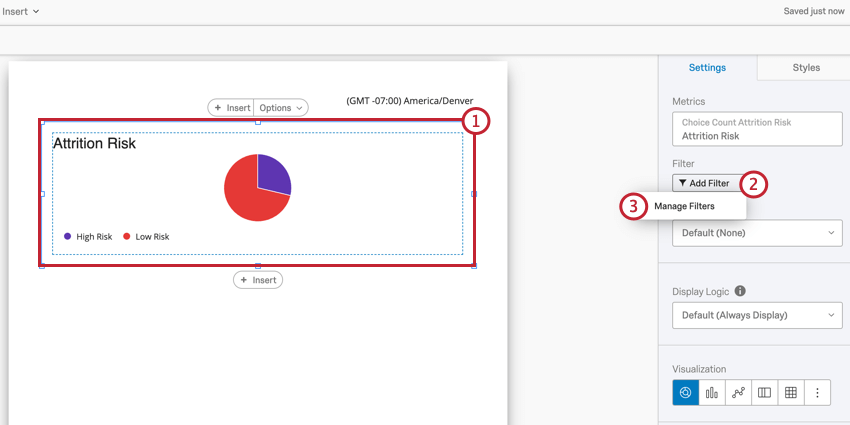 imagem do botão Add Filtro para filtrar uma visualização inteira.