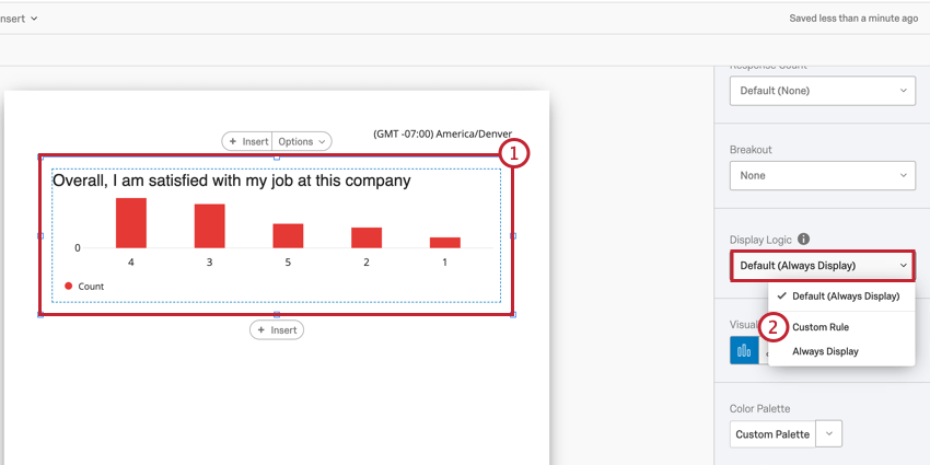 immagine della selezione di una regola personalizzata per la logica di visualizzazione