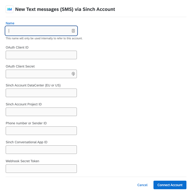Form to connect Since Account to Qualtrics