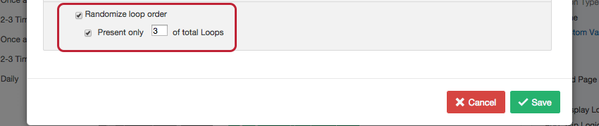 Present only X of total Loops is filled out