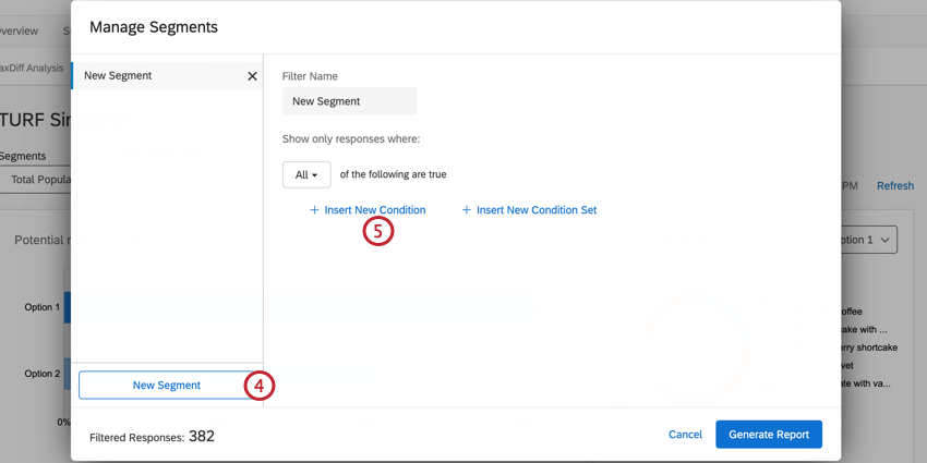 the insert a new condition button when creating a new segment
