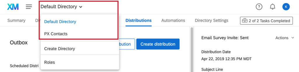 How to navigate between multiple directories using the dropdown at the top