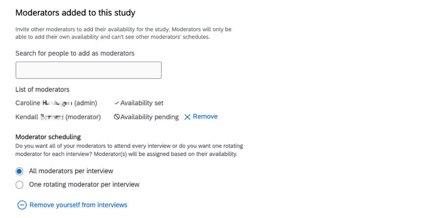 section to add additional moderators