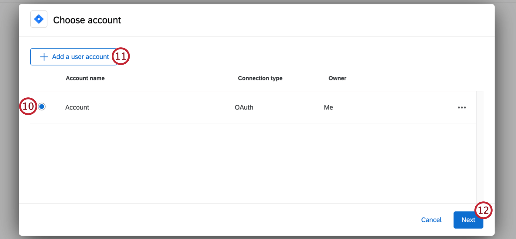 selecting a jira account or adding a new one