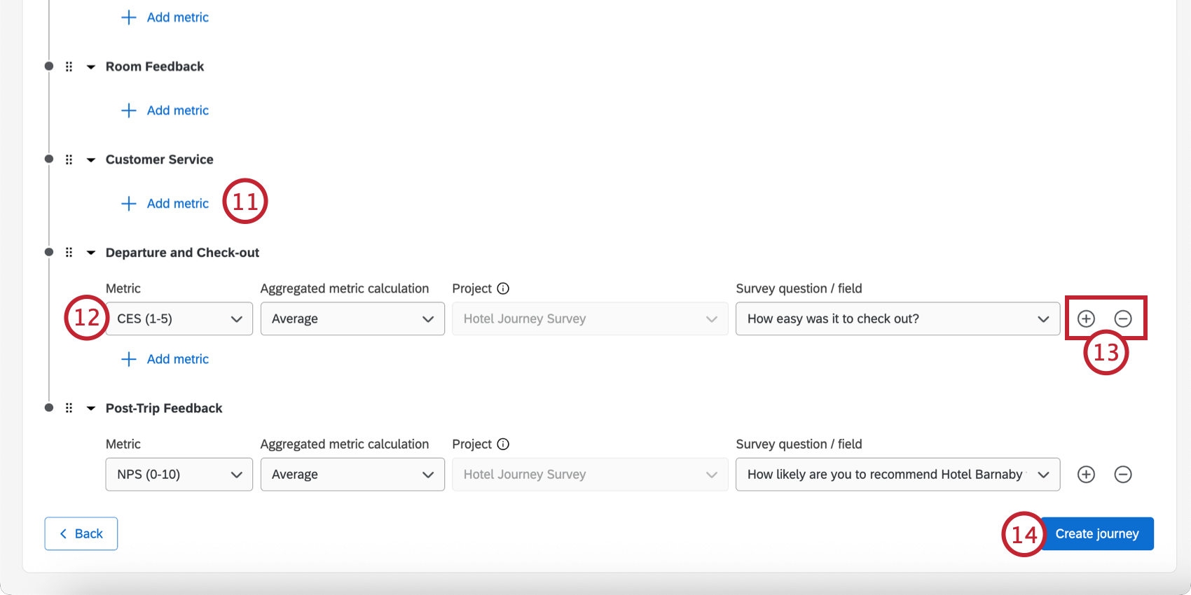para adicionar métricas adicionais em um marco