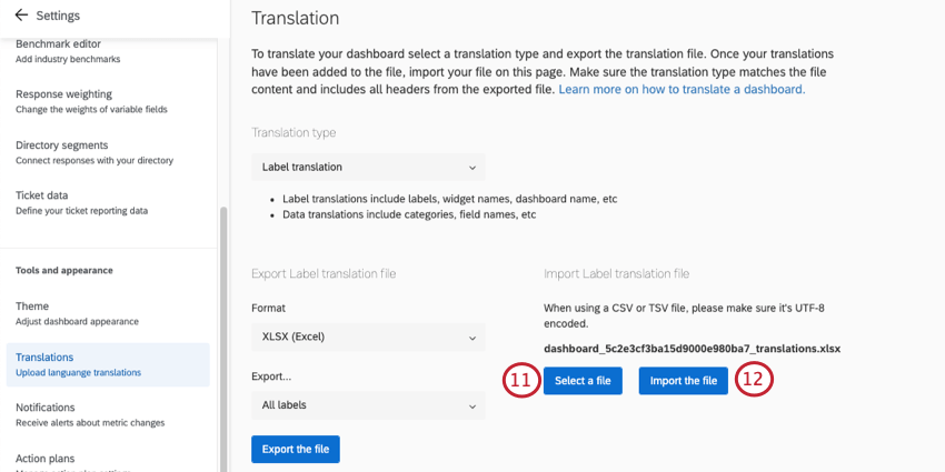 uploading spreadsheet to Qualtrics