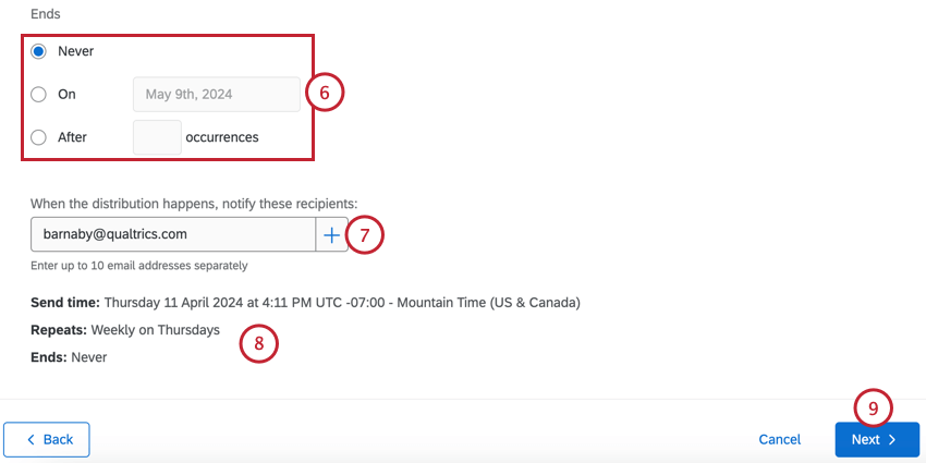 choosing when the invites end and choosing who receives them