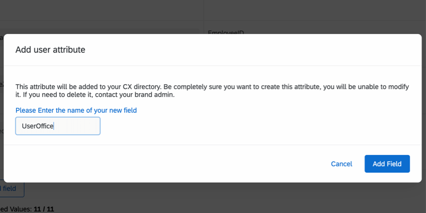 adding a new user attribute