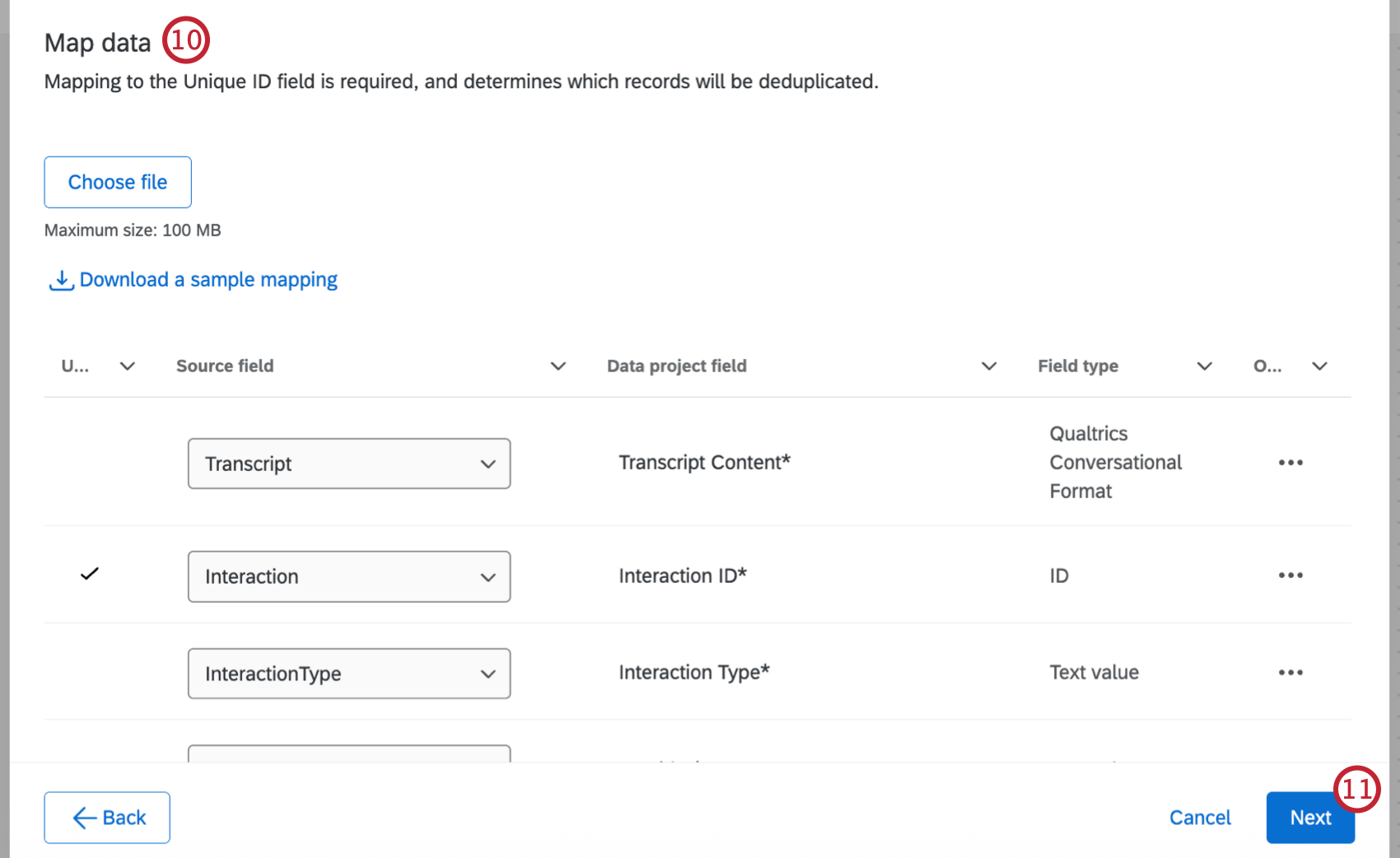 data mapping page