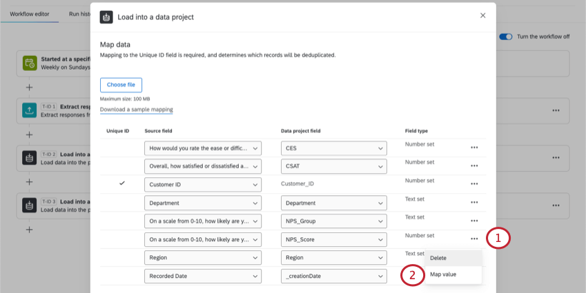 Map data window
