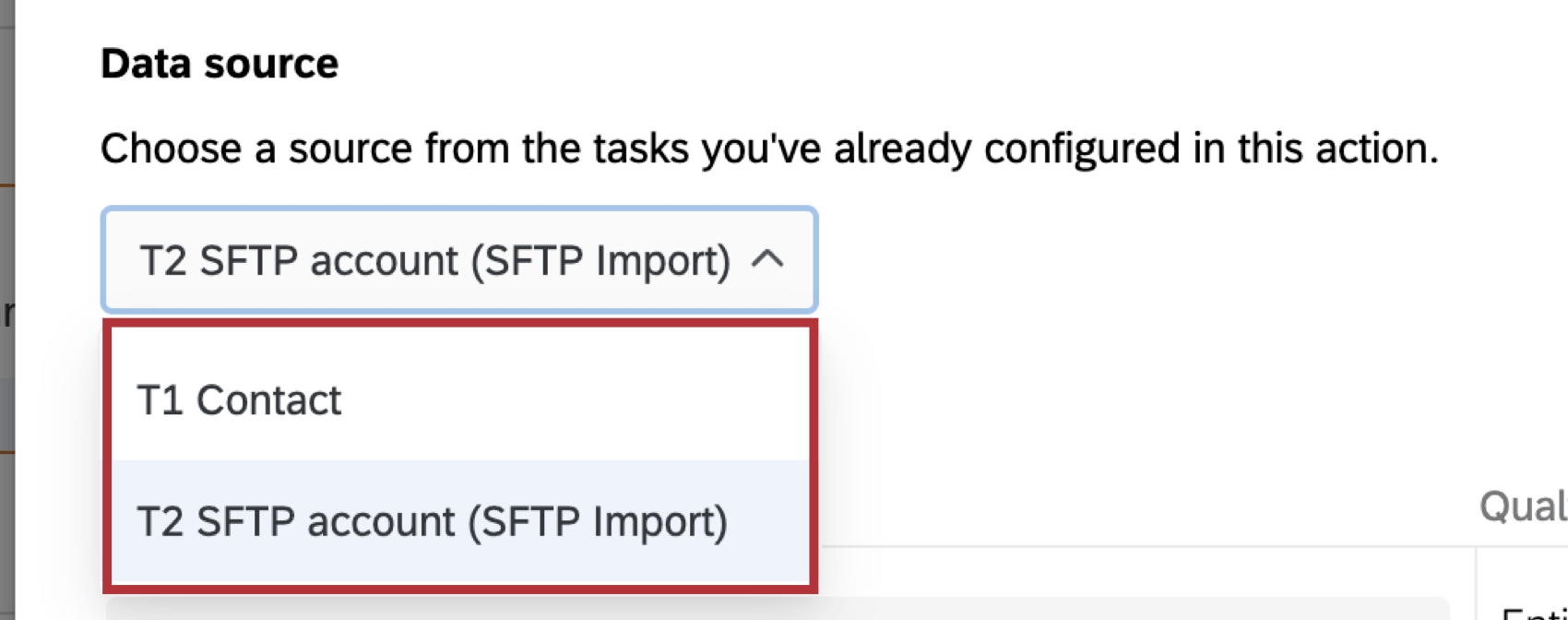 selecting a data source for the load into a data set task