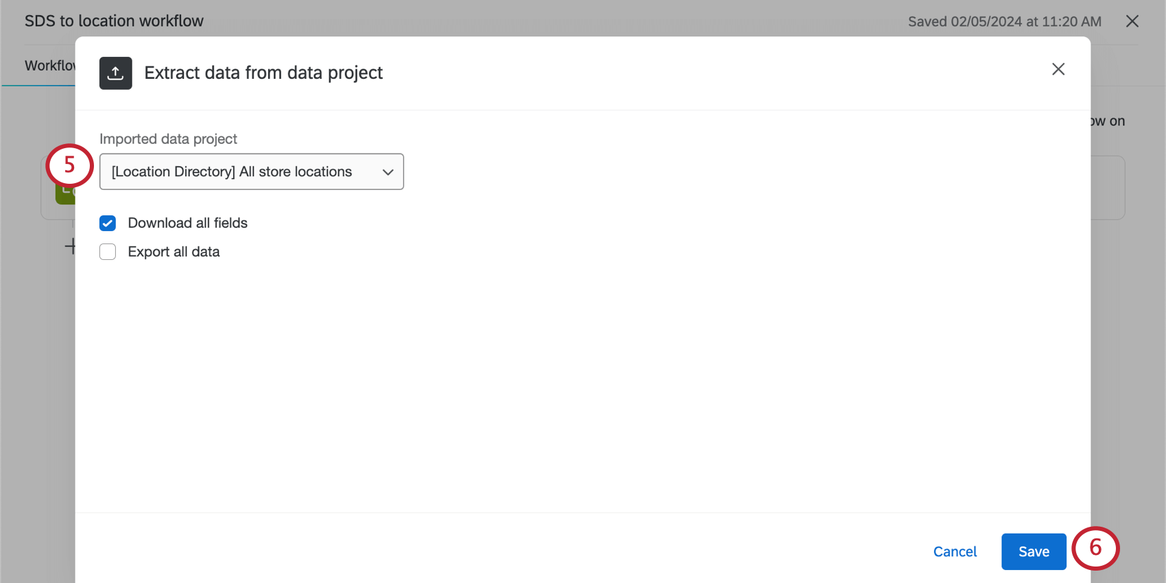 Connecting to location directory imported data project