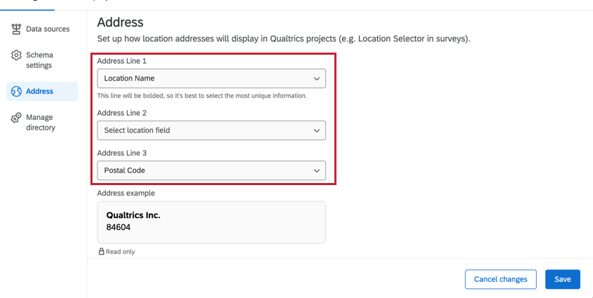 choix dune adresse daffichage