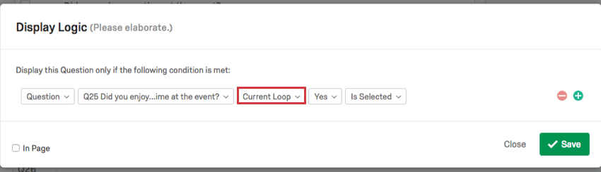 Boucle de courant sélectionnée