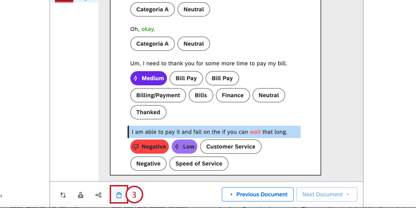 clicking the "create case" button at the bottom of a document