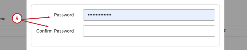 Enter the new password in the Password and Confirm Password boxes.