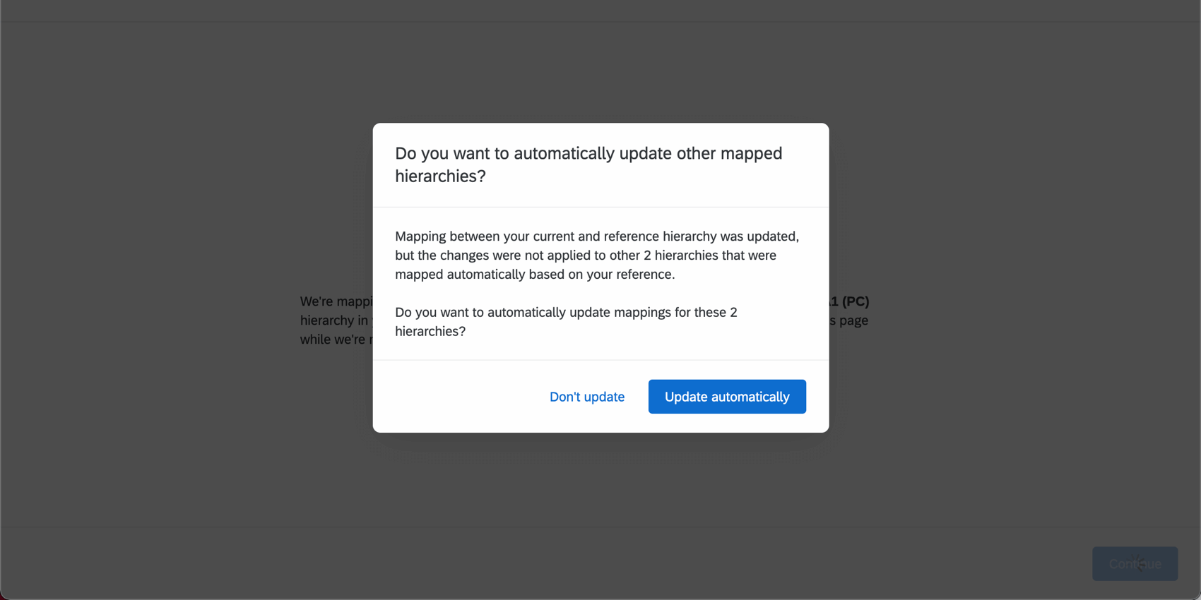 the automatic update popup