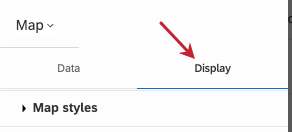 display tab at the top of the widget editing pane