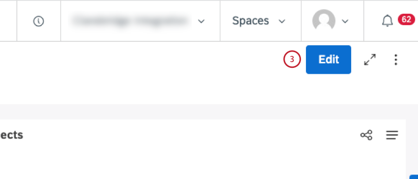 edit button in a dashboard