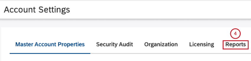 reports tab in account settings