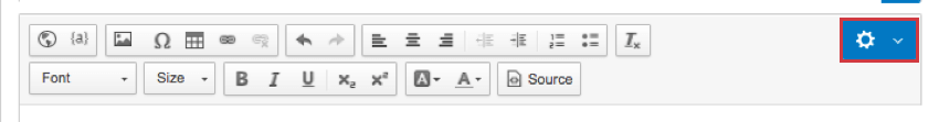 Icona delle opzioni dell'editor di messaggi nell'angolo superiore destro